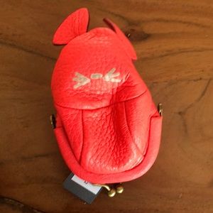 COPY - NWT Fossil mouse coin purse - neon coral *SALE*